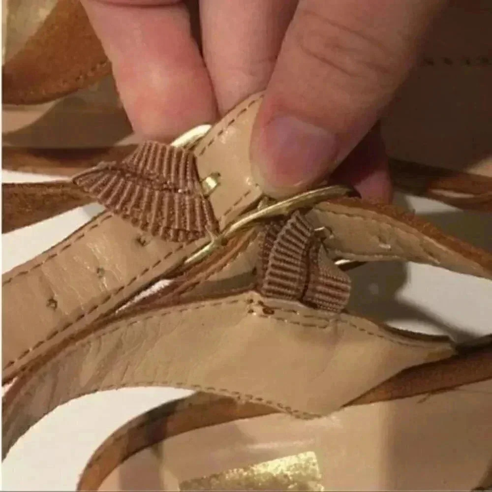 Dv dolce vita flatforms size 9.5 brown suede cork - Picture 6 of 8